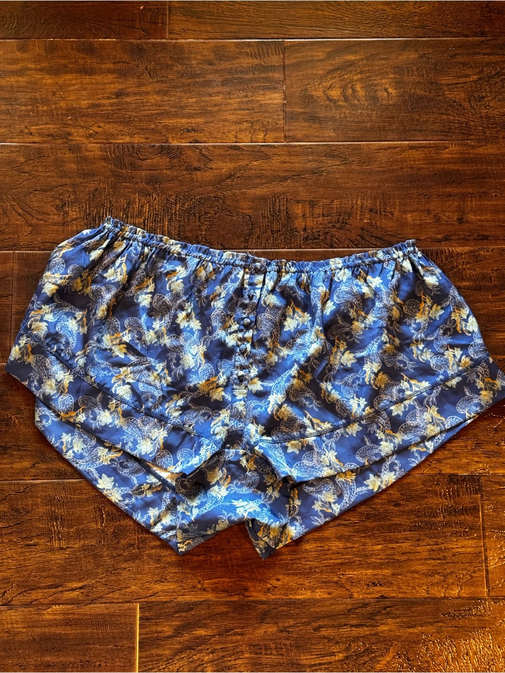 Free People Intimately Paisley Printed Satin Pajama Shorts Size Large